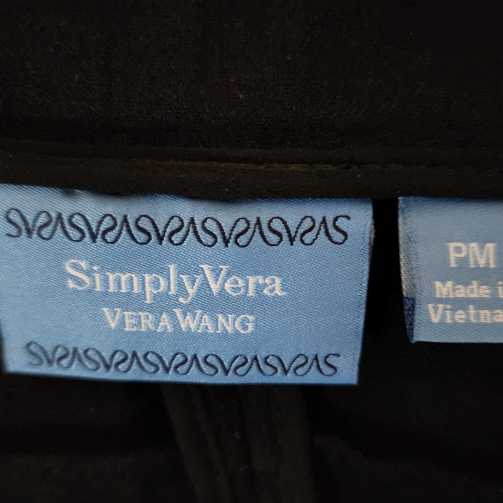 Simply Vera Vera Wang Black Chiffon Trim Women's Blazer Size: M - Picture 6 of 9